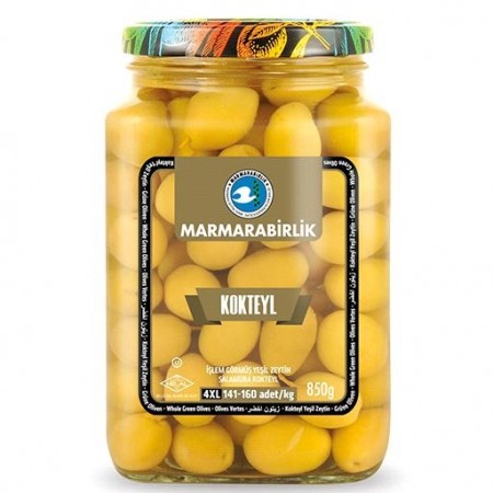 Marmarabirlik Grønne Oliven Glass Kokteil 4XL 850gr