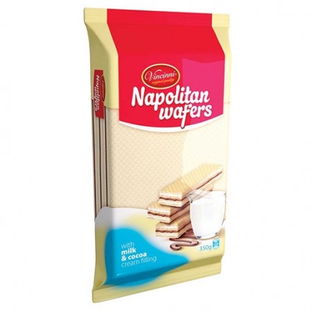 Vincinni Napolitan Wafers Cocoa & Milk 350gr