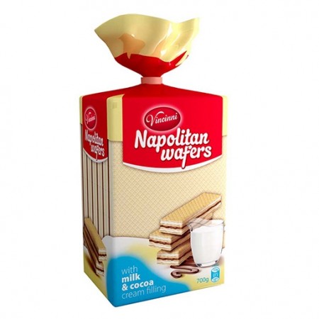 Vincinni Napolitan Wafers Cocoa & Milk 700gr 