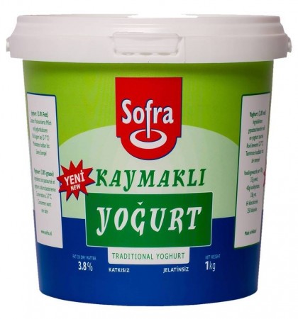Sofra Kaymakli Yogurt-Tyrkisk tradisjonell yoghurt (3,8 %) 1000 GR 