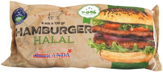 Kanda Halal Hamburger 4 stk 130 gr