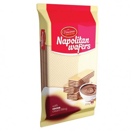 Vincinni Napolitan Wafers Cocoa 350gr 