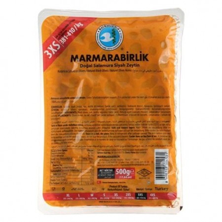 Marmarabirlik Svarte Oliven Vak. Luks 3XS 500gr 